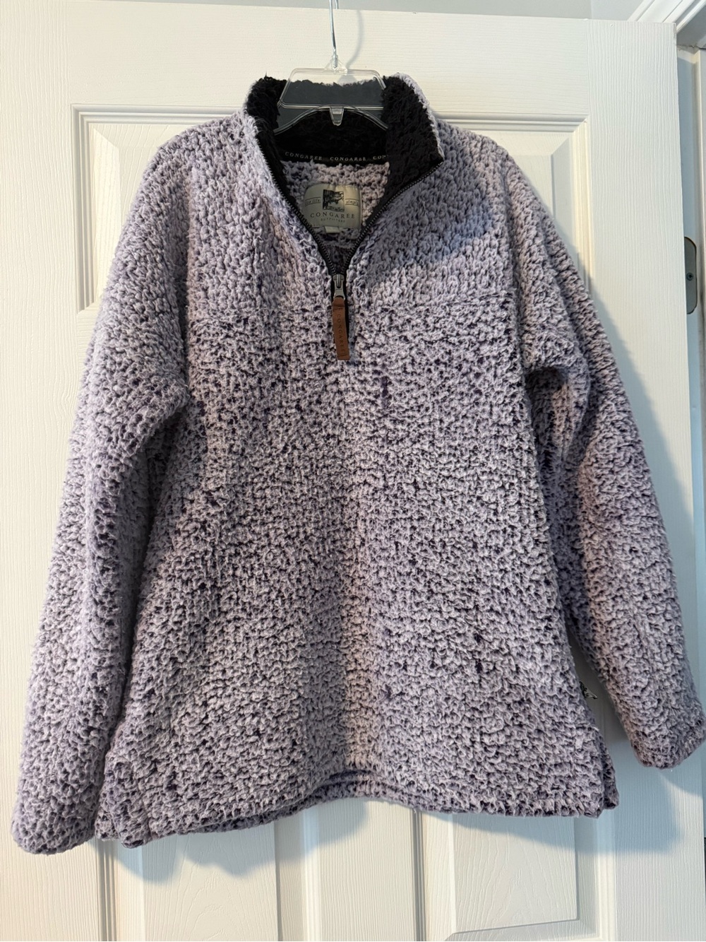 Cozy Lavender Sherpa Quarter-Zip Pullover Jacket